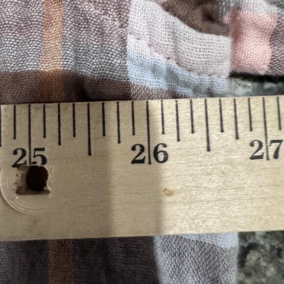 Levis Shirt Mens XL Pink Brown Plaid Short Sleeve Button Up Hemp Blend Casual - Picture 7 of 8